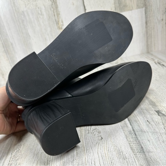 New Splendid Magnolia Leather Wood Grain Heel Ankle Boot in Black #1268 - Picture 13 of 14